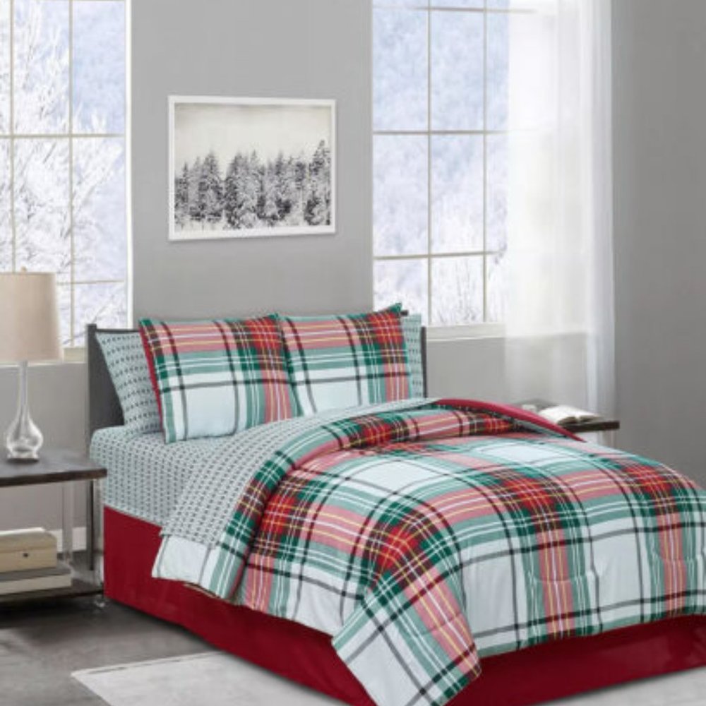 8 Pc Perth Plaid Comforter Set